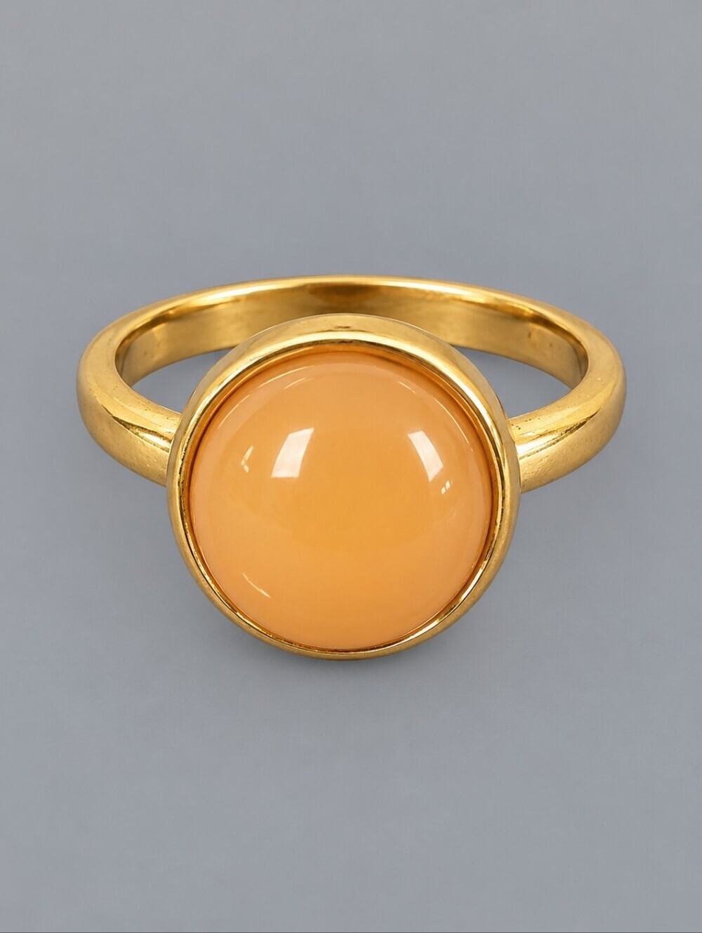 3/$30 Peach Glass Cabochon Ring